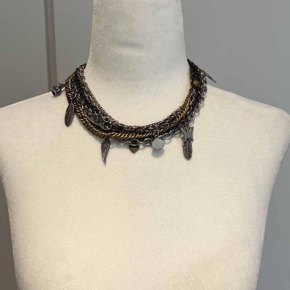 Multiple Chain Charm Necklace